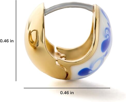 Ana Luisa | Silver Sphere Hoop Earrings - Mini Abby Silver | Rhodium Plated Chunky Hoop Earrings | Hypoallergenic, Water-Resistant & Tarnish-Free Earrings | Silver Hoops | Secure Earring Posts in Saudi Arabia