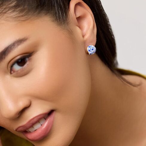 Ana Luisa | Silver Sphere Hoop Earrings - Mini Abby Silver | Rhodium Plated Chunky Hoop Earrings | Hypoallergenic, Water-Resistant & Tarnish-Free Earrings | Silver Hoops | Secure Earring Posts in Saudi Arabia