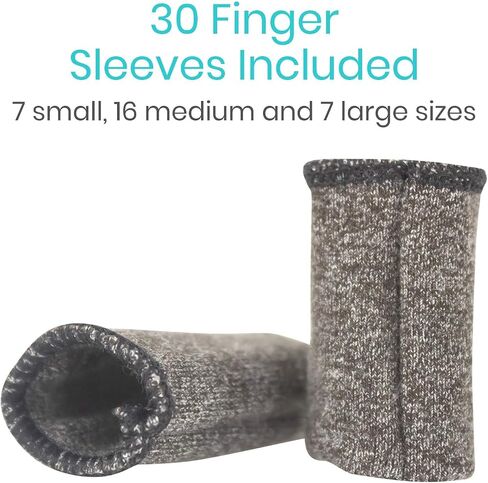 Vive Finger Sleeves (30 Pack) - Compression Cushion for Arthritis, Swelling, Joint Pain Relief - Thumb & Index Guard Wraps Basketball, Golf, Crochet, Writing, & More - Support Protectors for Sports in Saudi Arabia