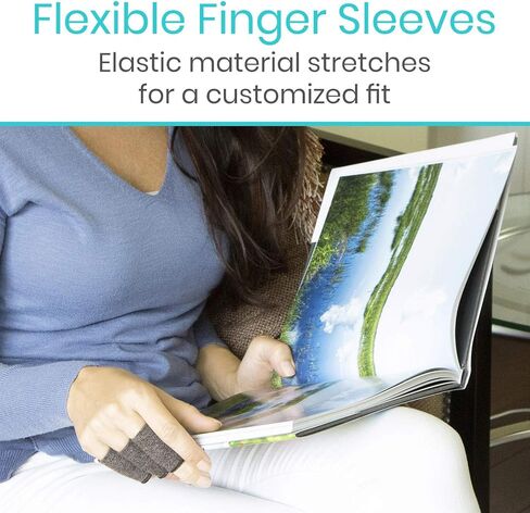 Vive Finger Sleeves (30 Pack) - Compression Cushion for Arthritis, Swelling, Joint Pain Relief - Thumb & Index Guard Wraps Basketball, Golf, Crochet, Writing, & More - Support Protectors for Sports in Saudi Arabia