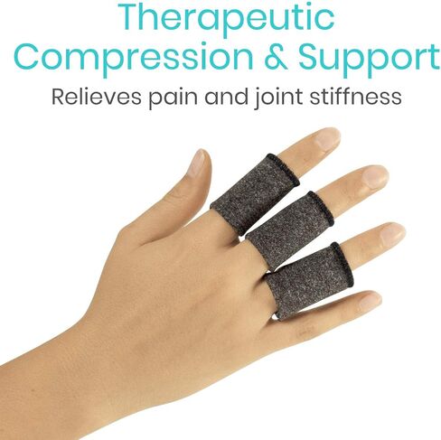 Vive Finger Sleeves (30 Pack) - Compression Cushion for Arthritis, Swelling, Joint Pain Relief - Thumb & Index Guard Wraps Basketball, Golf, Crochet, Writing, & More - Support Protectors for Sports in Saudi Arabia