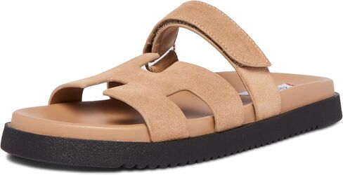 Steve Madden Women's Mayven Slide Sandal, Camel Leather, 8 in Saudi Arabia
