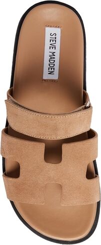 Steve Madden Women's Mayven Slide Sandal, Camel Leather, 8 in Saudi Arabia