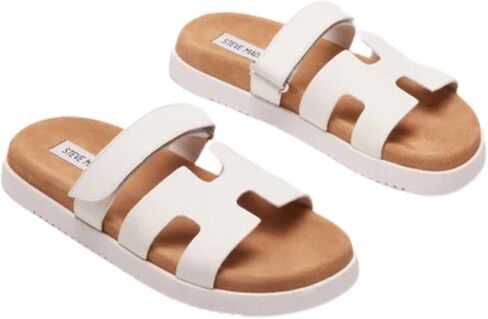 Steve Madden Women's Mayven Slide Sandal, Camel Leather, 8 in Saudi Arabia