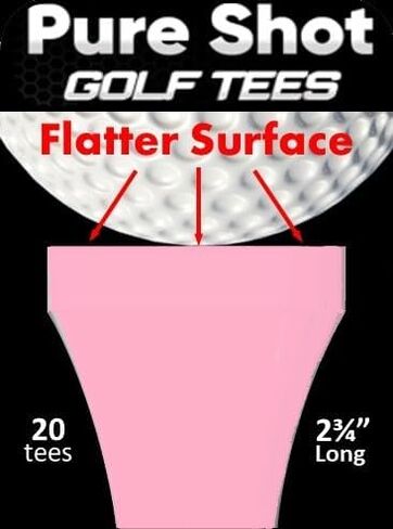 Pure Shot Golf Tee (20 per Package) 2-3/4" Long with 0.38" Wide Head. Flatter Head Resulting in No Reistance, Designed to Have Zero Interference on The Golf Ball. in Saudi Arabia