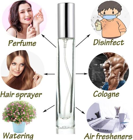 Elfenstall - زجاج سميك 5 قطع 10 مل 1/3 أونصة زجاجة رذاذ ذهبية قابلة لإعادة التعبئة عطر مرطب عطر رذاذ ناعم حاوية مستحضرات التجميل أنبوب دائري أداة مكياج للحفلات عينة هدية للسفر in Saudi Arabia