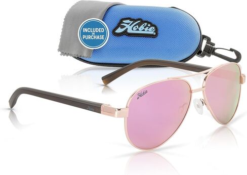 Hobie LOMA Polarized Pilot Sunglasses, Shiny Rose Gold, OSFA in Saudi Arabia
