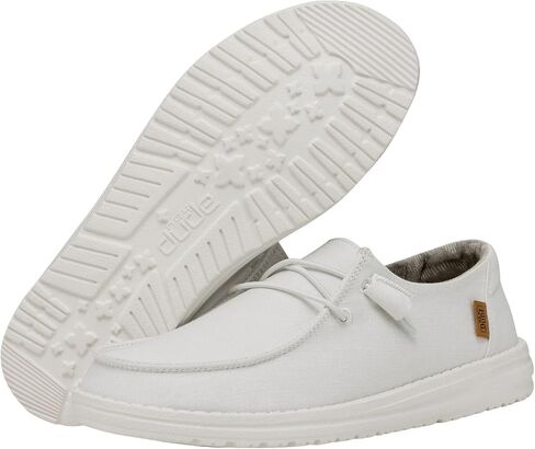 Hey Dude Women's Wendy Chambray White Size 9 | Women's Shoes | Women's Slip On Shoes | Comfortable & Light-Weight in Saudi Arabia