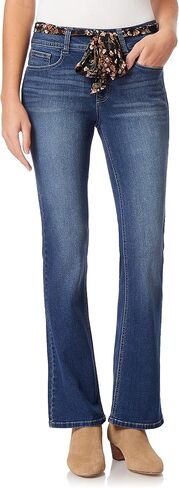 Angels Forever Young Women's Everflex Curvy Belted Bootcut Mid-Rise Jeans (Available in Plus Size) in Saudi Arabia