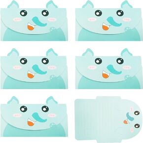 Cute Lovely Animal Cartoon Letter Writing Stationery Paper Elephant Greeting Cards Trifold Paper Envelopes for Invitations, Wedding, Baby Shower, Birthday Party (6Pcs)