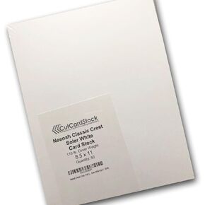 CCS Classic Crest 110# Cover Solar White 8.5x11-50 Pk