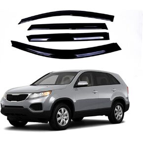 Fits Kia Sorento 2010-2015 Acrylic Safe Smoke Window Visor Set - Sun, Rain, and Vent Protection, 4-Piece Window Deflector Guard Kit