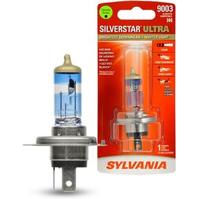 SYLVANIA - 9003 SilverStar Ultra - High Performance Halogen Headlight Bulb, High Beam, Low Beam and Fog Replacement Bulb, Brightest Downroad with Whiter Light, Tri-Band Technology (Contains 1 Bulb)