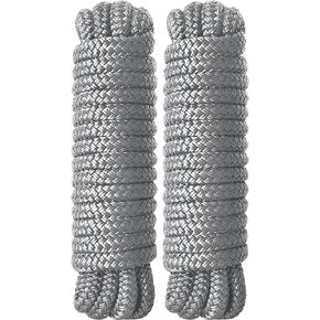Dock Lines 5/8" x 15' Boat Dock line Double Braided Nylon Boat Ropes for Docking with Loop -4 Pack Red