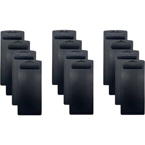 Plastic Clipboard, for Memo Menu Credit Card Receipt, 4x9in, Black (6-Pack)