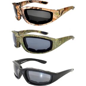 Protective Polycarbonate Motorcycle Riding Goggle Glasses 3 Pack Set