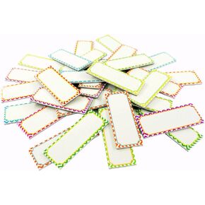 Big Magnetic Dry Erase Labels Name Plates White Board 32 Labels 8 Colors,5.5" x2"