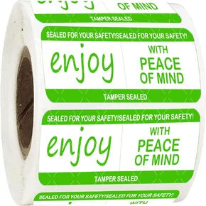 Tamper-Evident Sealed Freshness Labels 1 x 3 inch Tamper Evident Food Package Stickers 500 PCS Food Delivery Stickers- Adhesive Sticker for Safe Food Delivery Food Containers Bags