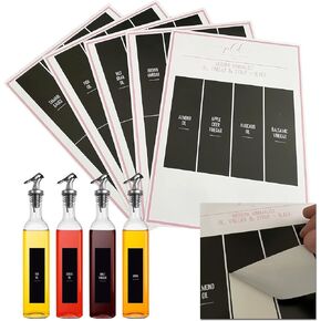 36 Labels Oils, Vinegars & Condiments Modern Minimalist Labels, Water & Oil Resistant Label Stickers for Organization and Storage