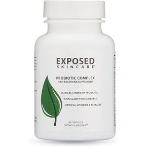 Exposed Skin Care Probiotic Supplement Complex with 1 Billion CFU Probiotics for Daily Skin Care Routine – Clear Skin Probiotics to Promote Strong Immune System and Optimal Skin Health (60 Capsules)