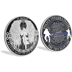 Saint Michael Law Enforcement Challenge Coin Police Officer Prayer Coin