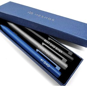 MESMOS 3pk Luxury Metal Ballpoint Pens, German-Made Ink, Thank You Gifts for Men, Employee and Teacher Appreciation Gifts, Cool Desk Accessories, Nice Pens for Men, Unique Birthday Gifts