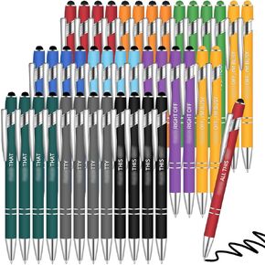 Teling Snarky Office Funny Ballpoint Pens Motivational Rude Quotes Pen Vibrant Negative Passive Positive Message Pens for Colleague Coworker Gift, Black Ink(20 Pieces)