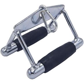 qibylift LAT Pull Down Bar,V-Shaped Rotating Straight Press Down Bar,Tricep Rope,Strength Training Double D Row Handle Cable Attachment for Weight Workout,Cable Machine Accessories (Rotate Rubber)