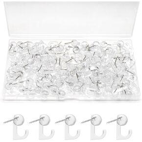 100 قطعة من خطافات دبابيس الدفع من K&janet6am، مسامير دبابيس برؤوس بلاستيكية، مسامير إبهام حائطية شفافة، دبابيس دفع شفافة لجدار القماش، تقويم صور خريطة لوحة إعلانات الفلين، اللوازم المدرسية للمكتب المنزلي in Kuwait