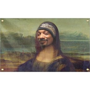 Mona Smile Lisa Tapestry 3X5 FT Funny Flags With 4 Brass Grommets For College Dorm Room Gift Home Man Cave Decor