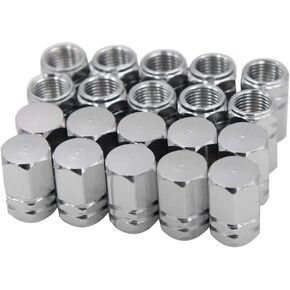 EuTengHao 20 قطعة غطاء صمام جذعي للإطارات من سبائك الألومنيوم عجلة السيارات غطاء صمام الهواء لإطارات السيارات والمركبات الآلية (فضي) in Kuwait