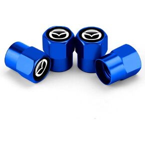 Hisport Hex 016 Blue 4pcs Universal Car Tire Valve Stem Caps Air Cover Fit Mazda Accessories