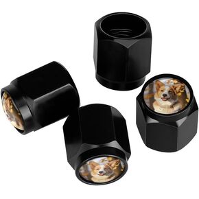 Colorful Butterfly Tire Valve Stem Caps, Aluminum Black Stem Tire Valve Caps Universal Stem Covers for Cars, SUVs, Trucks, Bikes, Motorcycles, Bicycles (4 Pack)