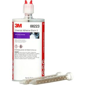 3M Universal Adhesive Black - 3, 08223, High Viscosity, Gap Filling, Durable, Industrial, 200 mL Cartridge