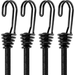 8 Inch Small Bungee Cord with Hooks-Black Bungee Cords Heavy Duty Outdoor Bungee Straps with Hooks for Camping, Tarps, Tents, Hiking,Hunting,Trucks and Boats (10 Pack)