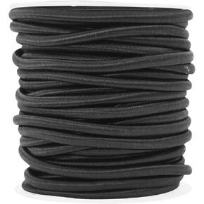 Mandala Crafts Tent Tent Pole Shock Cord 1/8 بوصة أسود سلك مرن سميك 3 مم - 55 ياردة DIY حبل دائري قابل للتمدد - حبل مطاطي شديد التحمل من كاياك in Kuwait