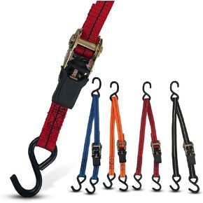 3 Point Tie Down Ratchet Strap for Jet Ski, Sea Doo & Wave Runner (8 Feet, Black)