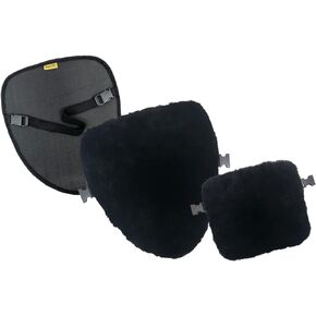 Skwoosh Sheepskin Motorcycle Seat Cover Pad Natural Plush Genuine Wool for Temperature Control Summer and Winter and Cushioning for Comfort (Small)