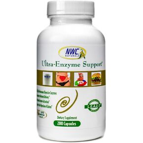 Ultra-Enzyme Support, Natural Digestive Supplement, Promotes Optimal Health and Digestion, 200 count Capsules by NWC Naturals