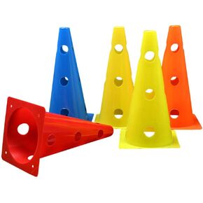 BESPORTBLE 5pcs Plastic Agility Cones Soccer Cones Training Agility Field Marker Cones Colored Marker Cones with Hole for Training, Football Basketball Drills, Activity