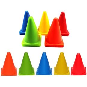 7 inch Outdoor Plastic Agility Cones for Kids, Inch Soccer Cones Sports Training Agility Field Marker Traffic Safety Cones for Skating Basketball Football Drills, 5 Colors (20 Pack)