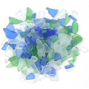Frosted Sea Glass for Crafts 8.8Oz Seaglass Pieces Decor Tumbled Sea Glass Bulk Broken Glass Pieces Crushed Glass Vase Filler for Home Aquarium Beach Wedding Party Decor