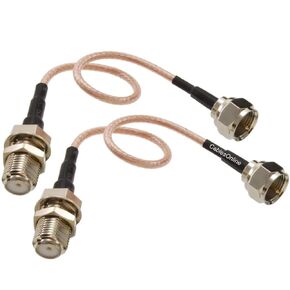 CablesOnline, 2-Pack 6-inches Slim Coax 75-ohm RG179 with F-Type Male/Female Connectors TV, Satellite & Antenna Extension Cables, SI-FF400-2