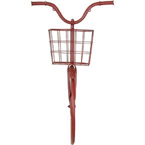Creative Co-op DA6000 Iron Bike Shape Wall Decor with Basket, Rust 30.00" x 32.00"