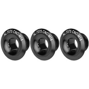 3Pcs 18mm Bike Crank hat Aluminum Alloy Bicycle Shaft Axis Screw Nut Cycling Crank Set Track Wheel Nuts(black)