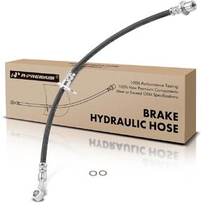 A-Premium Front Driver or Passenger Brake Hydraulic Hose Compatible with Select Honda and Acura Models - Odyssey 1999-2004, Pilot 2003-2008, MDX 2001-2002 - Replace# 01464S0X000