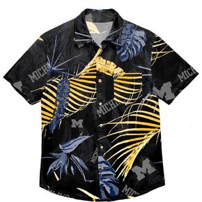 FOCO Men's Neon Palm Tropical Button Up Shirt