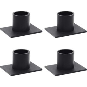 Black Taper Pillar Candle Holders, Set of 4 Candlestick Holder Centerpieces for Home Decoration, Wedding Anniversary, Party, Housewarming Gifts