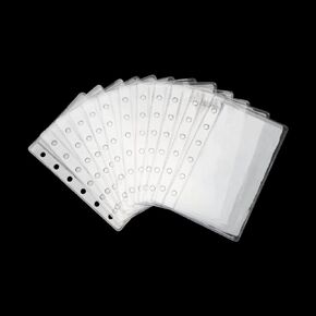 12 قطعة من جيوب المجلدات الصغيرة، أكياس مجلدة شفافة من مادة PVC، أوراق فضفاضة 3 فتحات مغلفات نقدية بجيب واحد، أكياس مجلدة مقاومة للماء للواقيات، تنظيم الصور والبطاقات والفواتير (صغيرة)