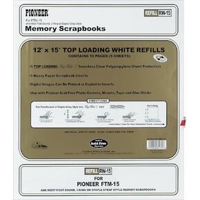 Pioneer Albums Postbound Top Loading Page Protectors 5 Pack 12 inch x 15 inch (with White Inserts) RW15 (3-Pack)3